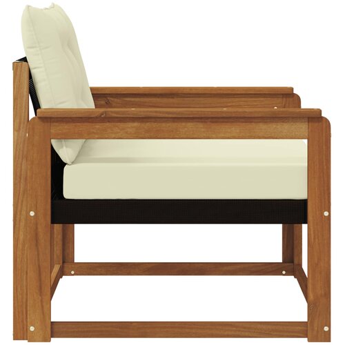  Set vanjskih sofa Čvrsto drvo akacije i Textilene Prirodna Smeđa 91 x 83 x 73 cm Slike