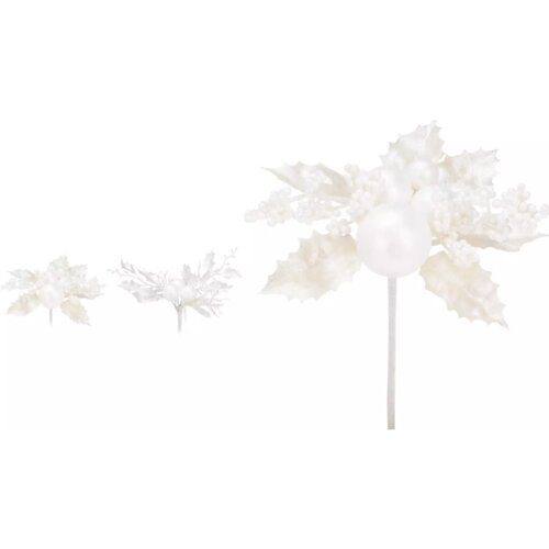  Novogodišnji cvet beli 20cm Cene