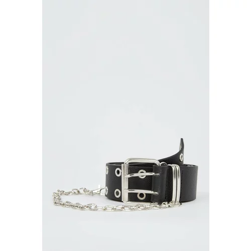 Defacto Women's Chain Detailed Faux Leather Belt