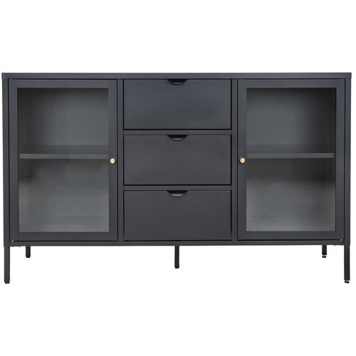 House Nordic Črna kovinska vitrina 140x85 cm Dalby – Cene