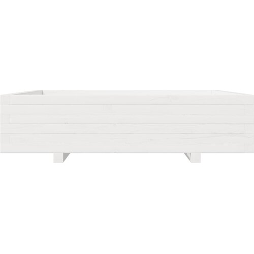  Vrtna sadilica bijela 100x100x26,5 cm od masivne borovine Slike
