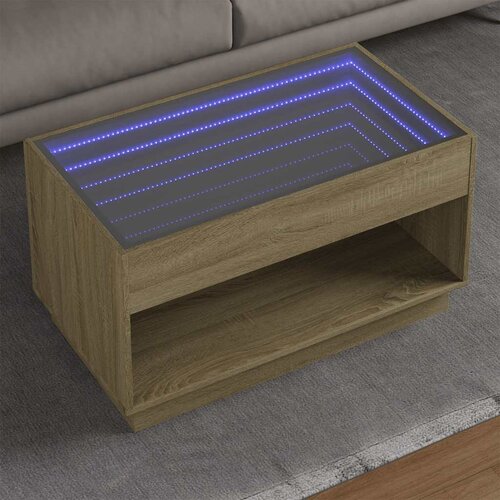  Stolić s beskonačnim LED svjetlima boja hrasta 90x50x50 cm Cijene
