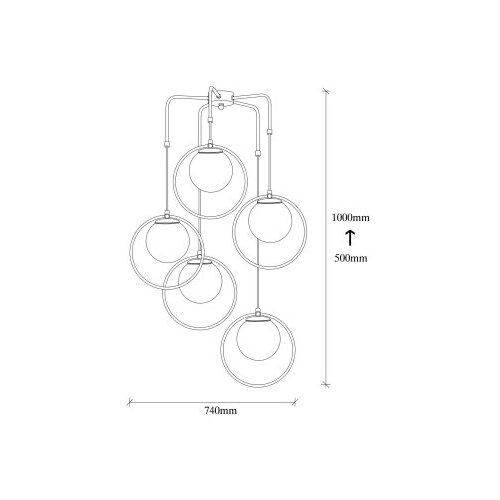 Opviq lights Luster nay-4511, 74 cm, 5xE27 Slike