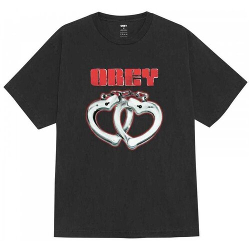 Obey Majice s kratkimi rokavi cuffs Črna Slike