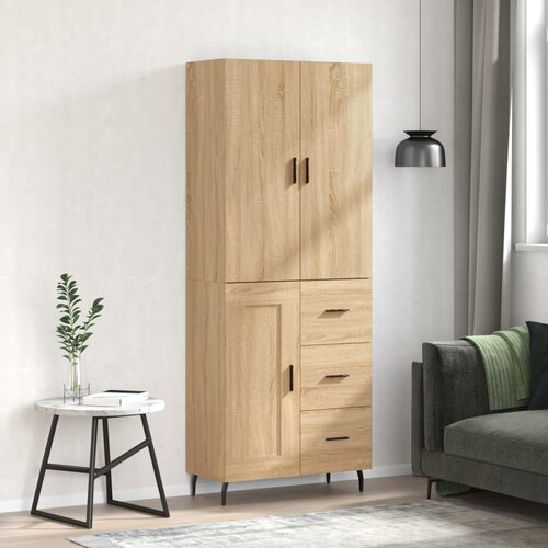 vidaXL Visoka komoda sonoma hrast 69,5x34x180 cm inženirski les Cene