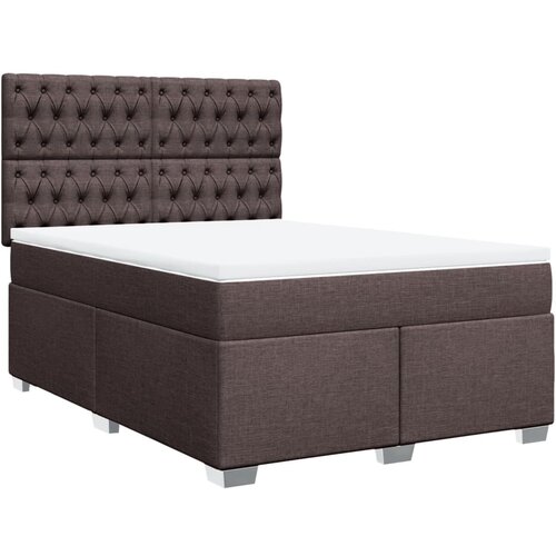 VidaXL Box spring postelja z vzmetnico temno rjava 160x200 cm blago, (21307698) Slike