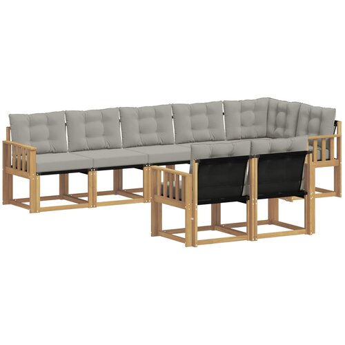 vidaXL Zunanja garnitura za sedenje 8 pcs Bela in svetlo siva, (5000279932) Cene