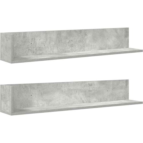 vidaXL Stenske police 2 kosa betonsko siva 100x16,5x16,5 cm inž. les, (21814435) Cene