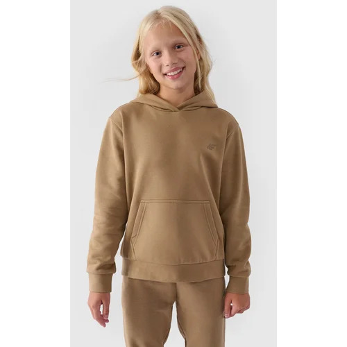 4f Girls Non-Zip Hoodie Plain Beige JWMM00TSW