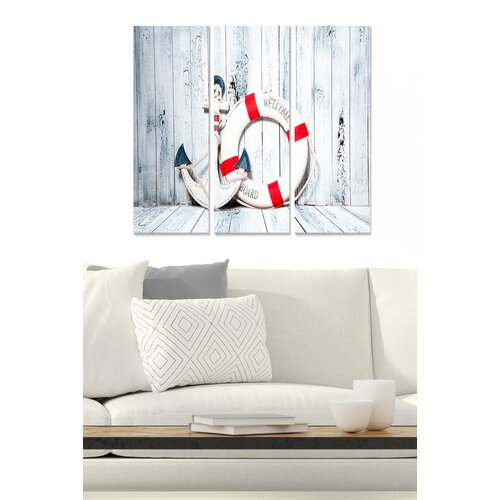 Wallity MDF124433905 multicolor decorative mdf painting (3 pieces) Cene