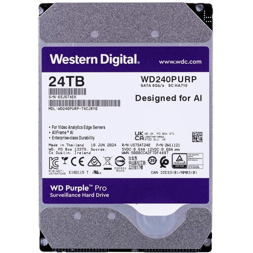 Western Digital WD 24TB Purple Pro 3,5" SATA 6Gb/s 7200rpm 512MB HDD disk, (5000265347) Cene