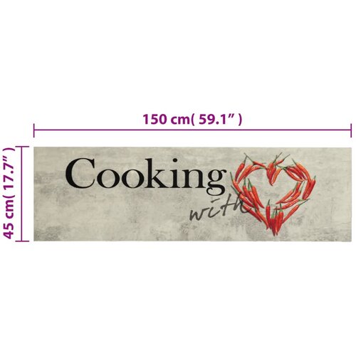  Kuhinjski tepih perivi s uzorkom paprika 45 x 150 cm bar&amp;scaron;unasti Slike