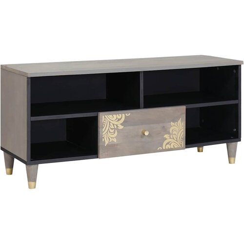 TV ormar s ladicama Siva 100 x 33 x 46 cm Čvrsto drvo manga Cijene
