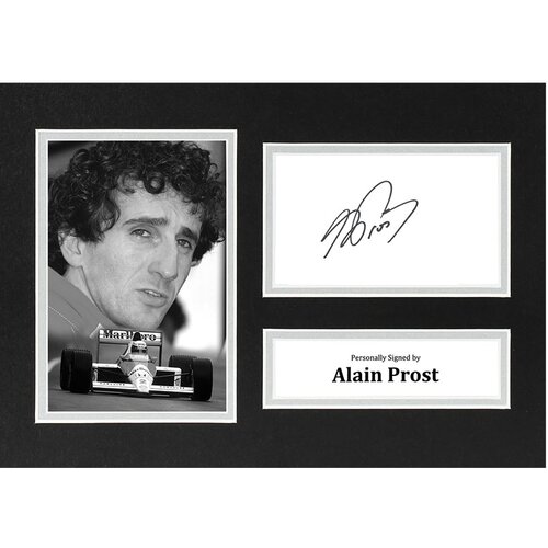  Alain Prost Signed A4 Photo Display Formula One F1 Autograph Memorabilia Slike