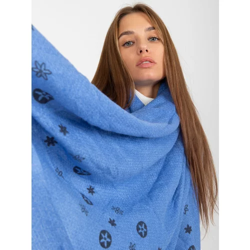 Fashion Hunters Lady's blue scarf with print