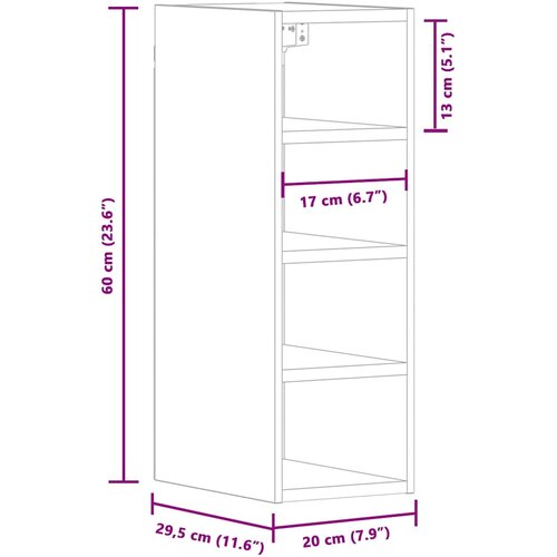  ormar &amp;ldquo;Riga&amp;rdquo; sonoma hrast 20x29,5x60 cm izrađeno drvo Slike