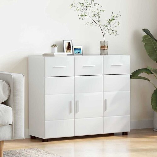  Kreveta s policom FLORIN Visoki sjaj bijela 88,5 x 30,5 x 73 cm Cijene