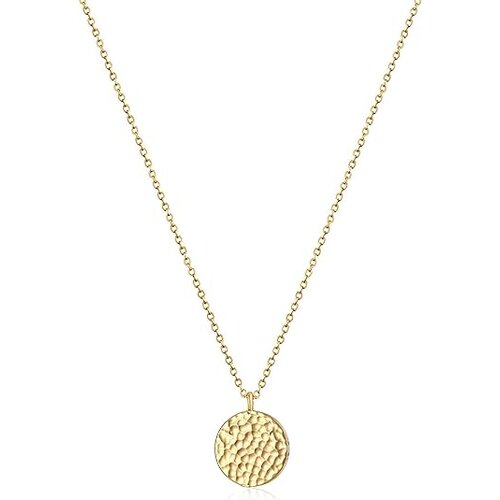 Generic Ogrlica z obeskom, polnjena s 14-k zlatom, izvrstna ogrlica s kovanim zlatom Moon Phase Preprosta ogrlica s krogom Karma in polna luna, (21075479) Slike