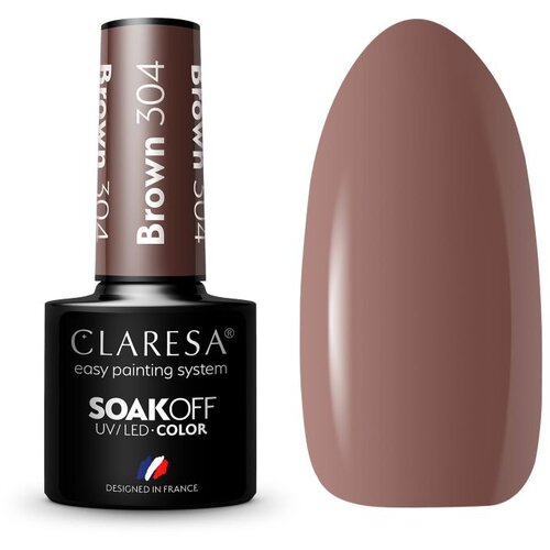 Claresa SoakOff UV/LED Color Brown gel lak za nokte nijansa 304 5 g Cene
