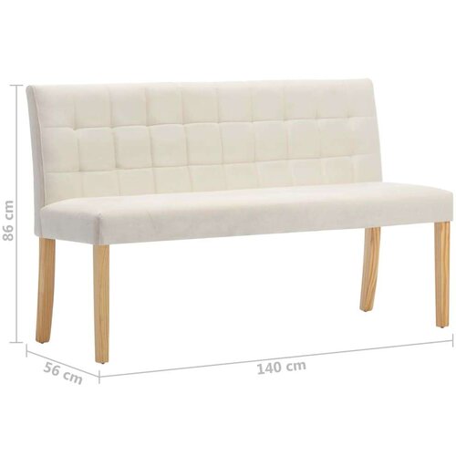VidaXL klupa od tkanine 140 cm krem Slike