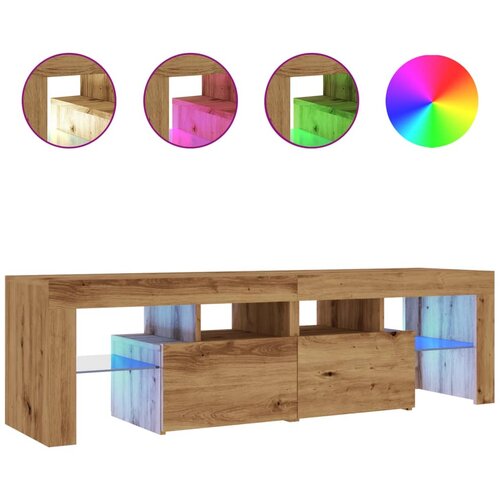 Maison Chic TV omarica - TV stojalo - Televizijska omarica z LED artisan hrast 140x36,5x40 cm inženirski les, (21701339) Cene