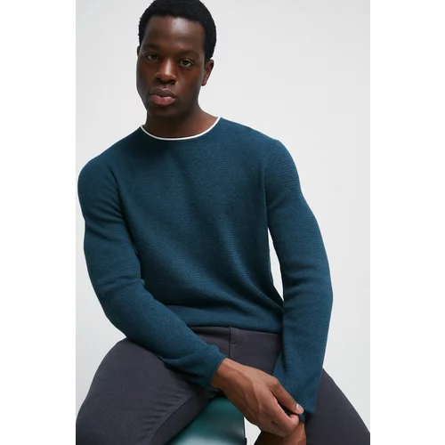 Medicine Pamučni pulover za muškarce, boja: tirkizna, lagani