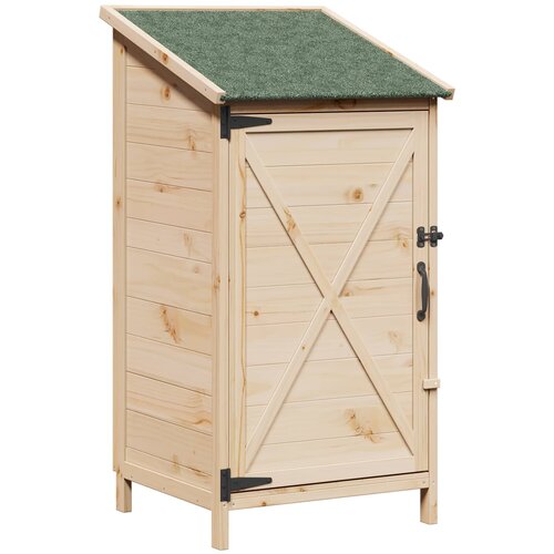 vidaXL Vrtna Šupa Prirodna 59 5 x 56 x 113 5 cm Čvrsto drvo jele - Prirodna 59 x 56 x 113 5 cm Cene