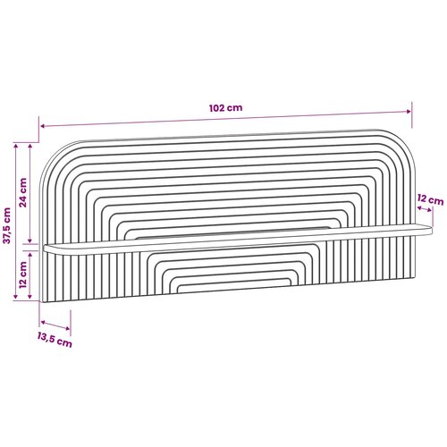  Zidna polica 2 kom. Crna 102 x 13.5 x 37.5 cm Prerađeno drvo Slike