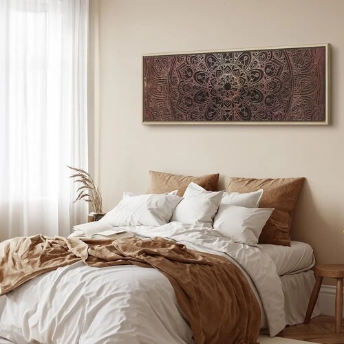  Slika - Mandala: Amber Silence 150x50 U prirodnom drvenom okviru Slike