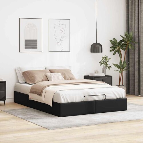 VidaXL Otomanski posteljni okvir brez vzmetnice črn 140x200 cm Slike