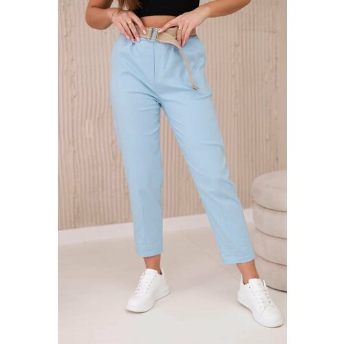 Kesi Blue trousers with wide belt Slike