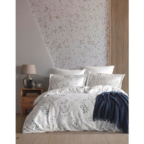 AQUA Blue WhiteGreyBlue Ranforce Double Quilt Cover Set (DE) Cene