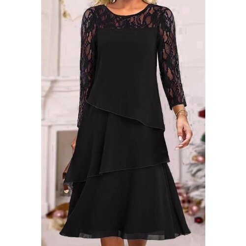 Fenzy Elegantna Haljina Sa Čipkom, Crna Cijene