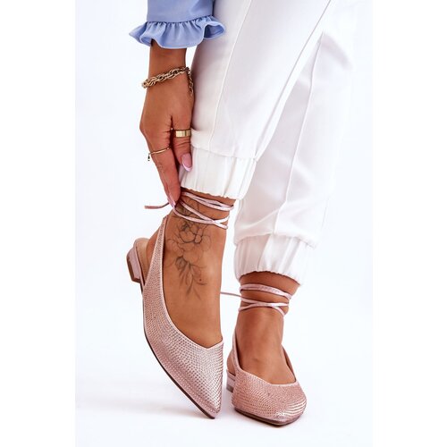FS1 Tied Ballerinas With Rhinestones Beige Mavis Slike