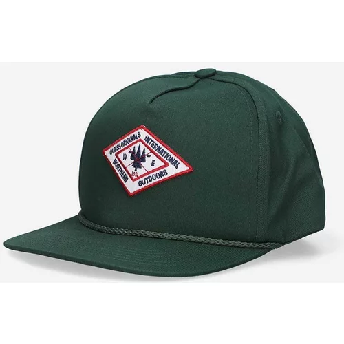 GUESS Originals Bombažna bejzbolska kapa zelena barva
