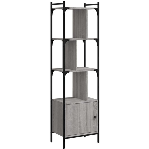 Maison Chic Knjižna omara - Knjižni regal z vrati siva sonoma 44,5x30x154,5 cm inž. les, (21725108) Slike