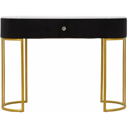 Mauro Ferretti Crni/u zlatnoj boji pomoćni stol 43x100 cm Montpellier –