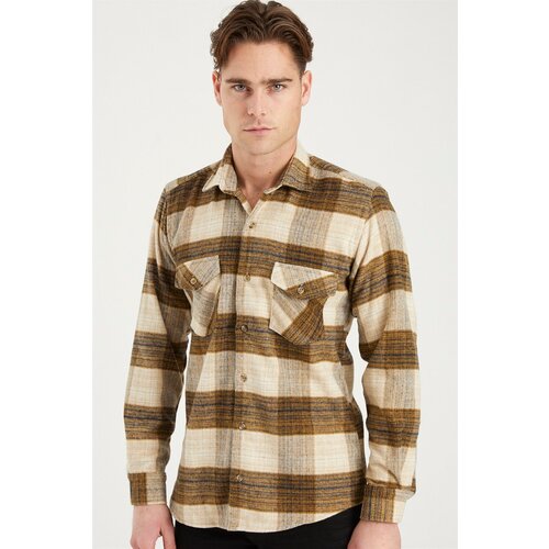 Dewberry G697 MEN&amp;#039;S SHIRT-BEIGE Slike