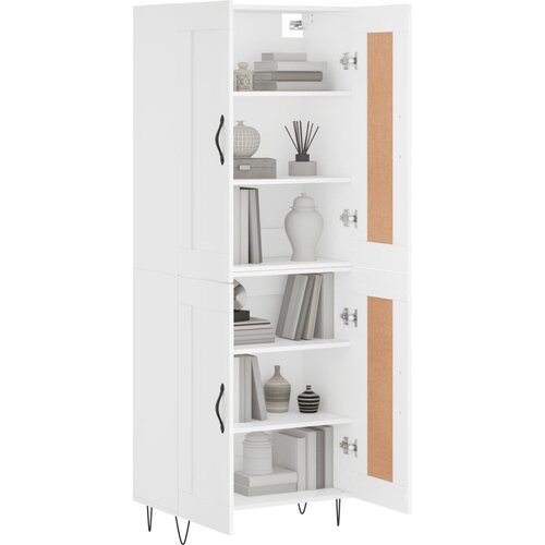  Visoka komoda bijela 69,5x34x180 cm konstruirano drvo Slike