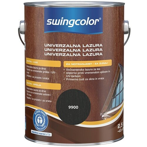 SWINGCOLOR Lazura za drvo (Crna, Svilenkasti sjaj, 2,5 l) Cijene