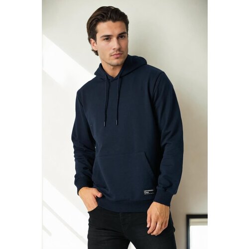 Dewberry 12612 Hooded Kangaroo Pocket Mens Sweatshirt-NAVY Cijene