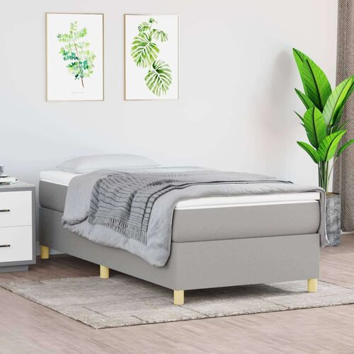  Box spring posteljni okvir svetlo siv 90x200 cm blago, (20736278) Cene