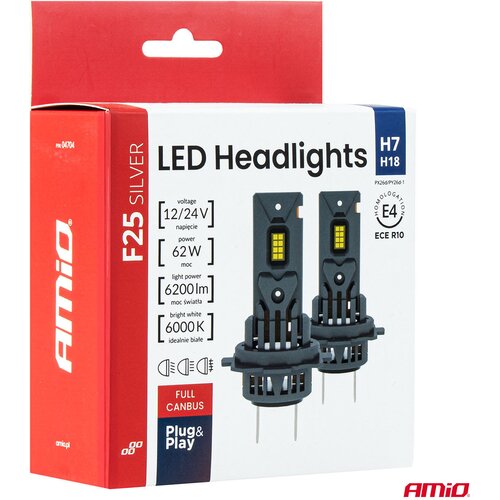 Amio Auto sijalica H7 H18 LED F25 Full Canbus 62W Cene