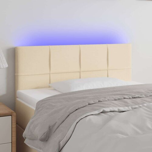  LED posteljno vzglavje krem 100x5x78/88 cm blago, (20737197) Slike