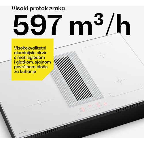 Klarstein Velaire indukcijska kuhalna plo&amp;scaron;ča z napo | 4 kuhali&amp;scaron;ča | 8400 W | 80 cm Slike
