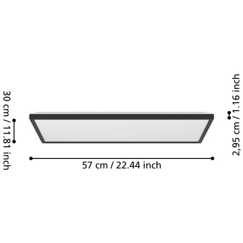 Eglo 901469-LED RGBW stropno kupatilsko svetlo ROVITO-Z 17,2W/230V 30x57cm IP44 crna Slike