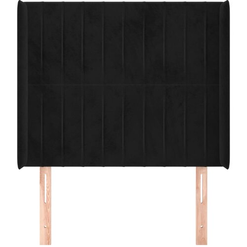 Uzglavlje s u&amp;scaron;ima crno 93x16x118/128 cm bar&amp;scaron;unasto Slike