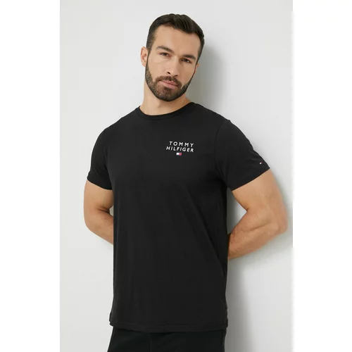Tommy Hilfiger Bombažna kratka majica črna barva