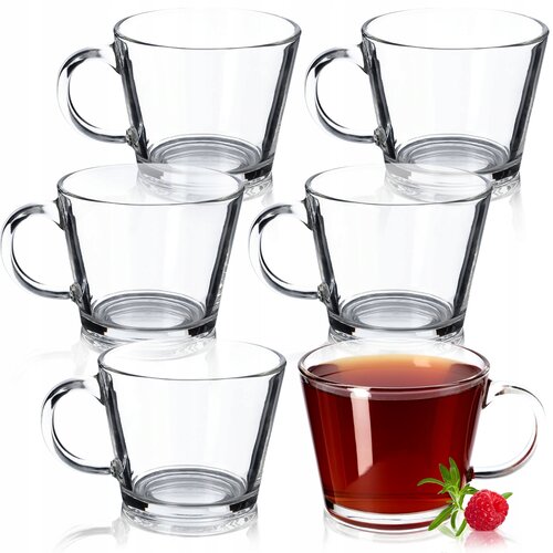 KADAX Kozarci za čaj, kavo in druge pijače z ročaji, komplet 6 kozarcev, 380 ml, (5000351649) Slike
