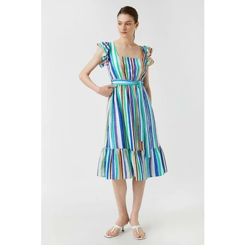 Koton Frilled Midi Dress With Belted